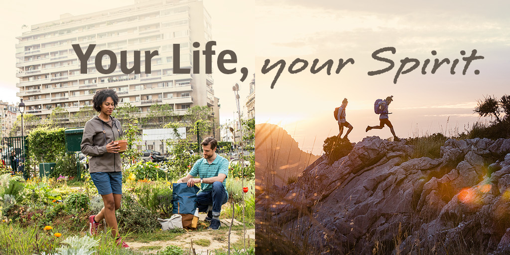 Two spheres of life influenced by one way of life – one that’s sustainable and eco-aware. This spirit of oneness with nature is something that outdoor enthusiasts consistently put into practice in their everyday lives. And VAUDE supports them – with environmentally friendly, fairly produced gear for the office, biking sports, mountain sports and more. This is exactly what the campaign "Your life, your spirit" conveys. 