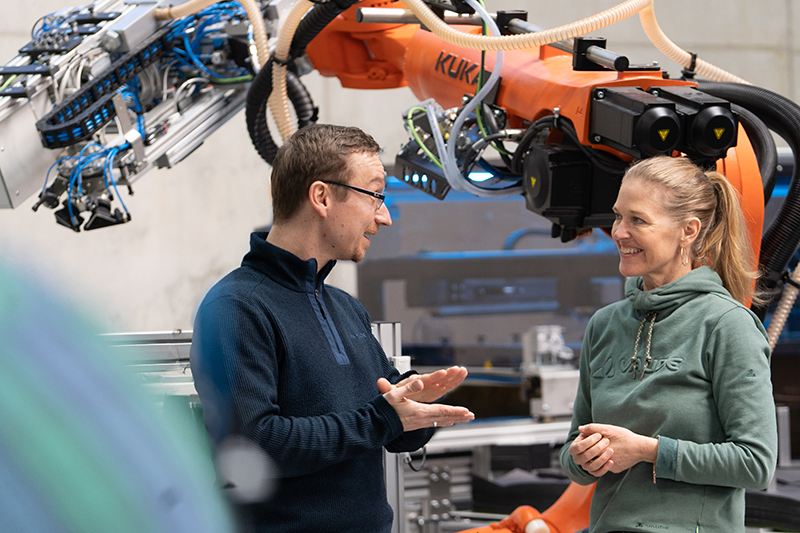Modern manufacturing robots in action