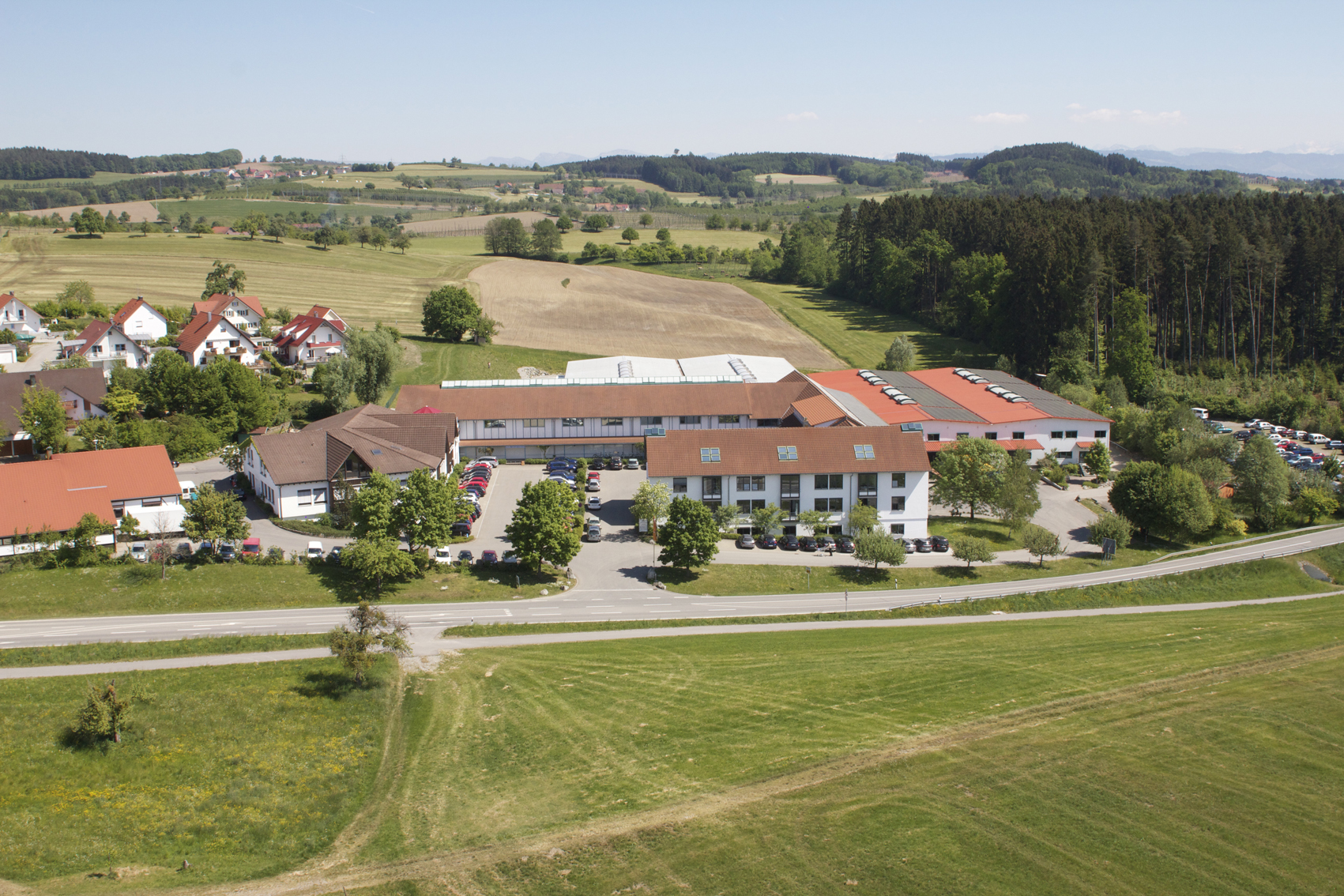 Das VAUDE Firmengelände liegt im sonnigen Süden Deutschlands in der Nähe des Bodensees.