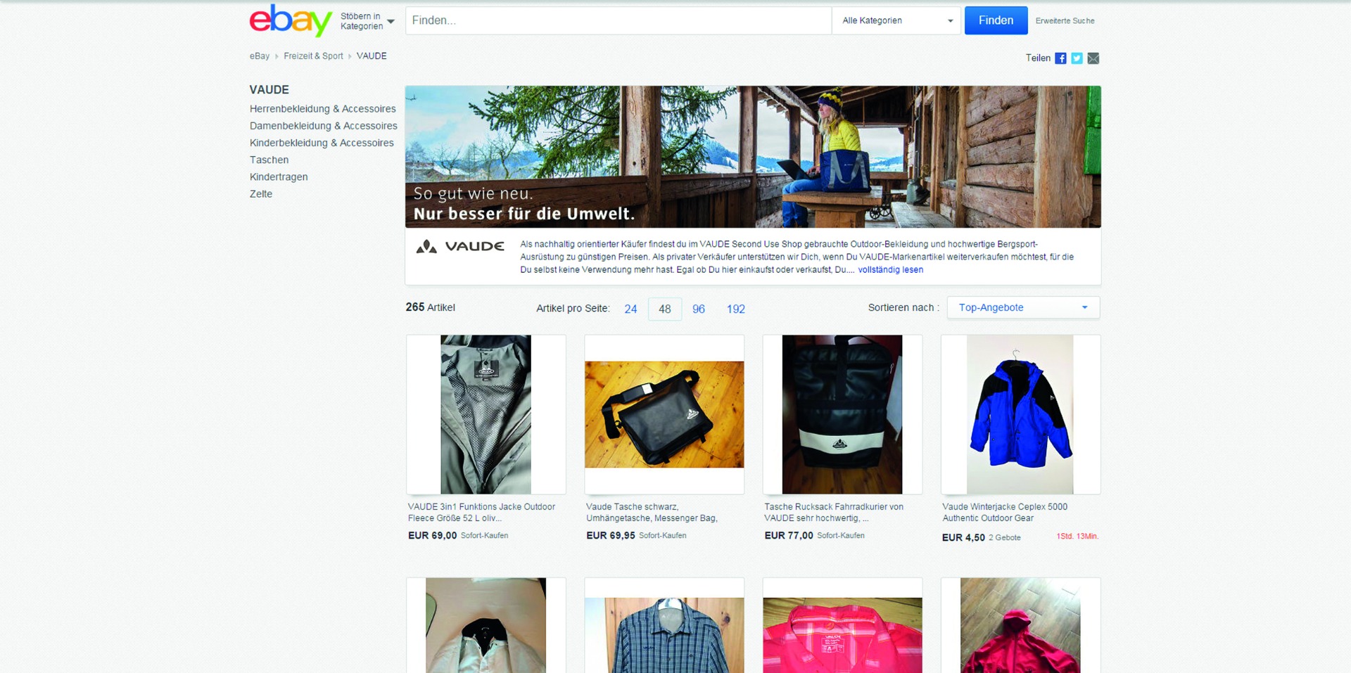 VAUDE-Second-Use-Shop at eBay